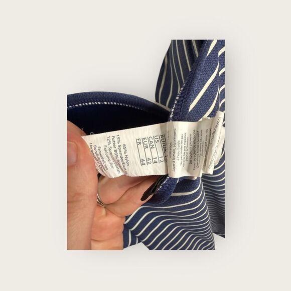 Niptuck Sorrento Stripe Joanne One Piece Swimsuit Blue White Size 12 - Picture 8 of 8